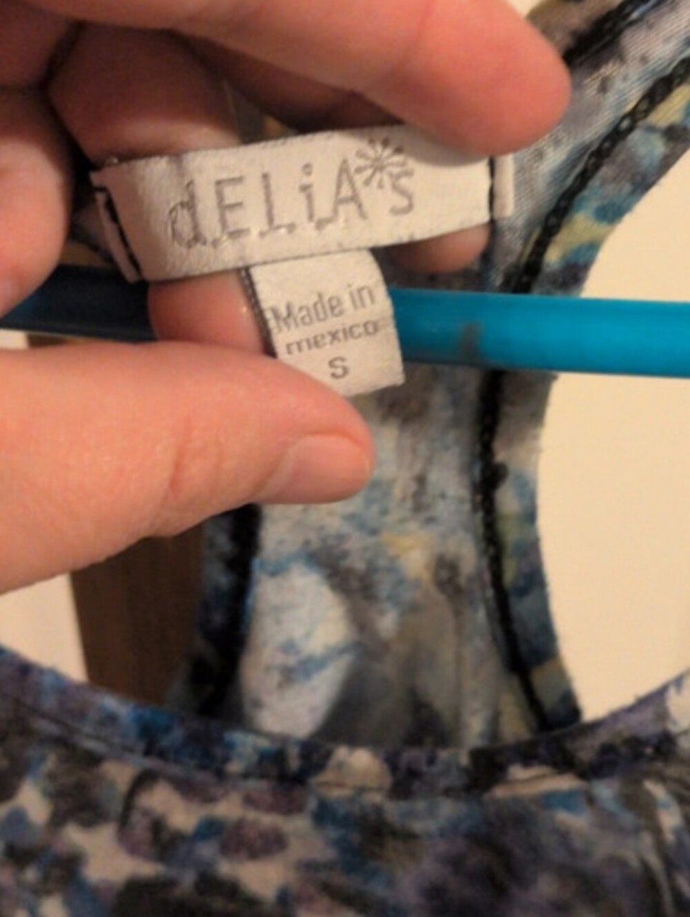 dELiA*s Blue Multi-Color Abstract Racerback Tank - Picture 4 of 4